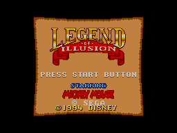 Legend of Illusion Starring Mickey Mouse Title Screen